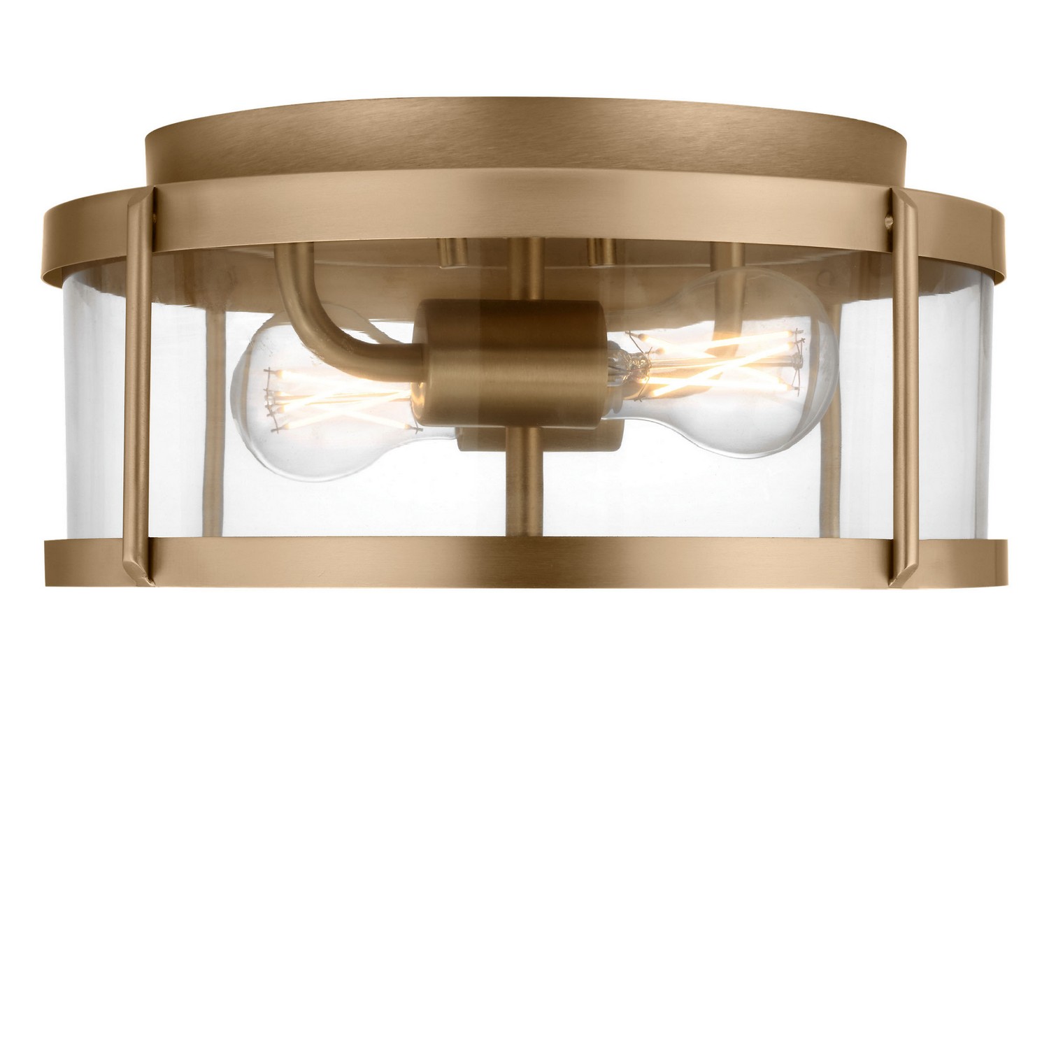 Satin Brass Flush Mount from the Lumra Collection