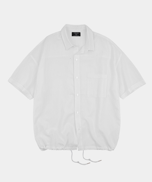 Airy oversized Tencel short-sleeve shirt ivory
