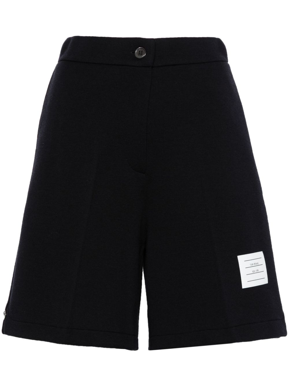 Name-tag ribbed shorts - Blue
