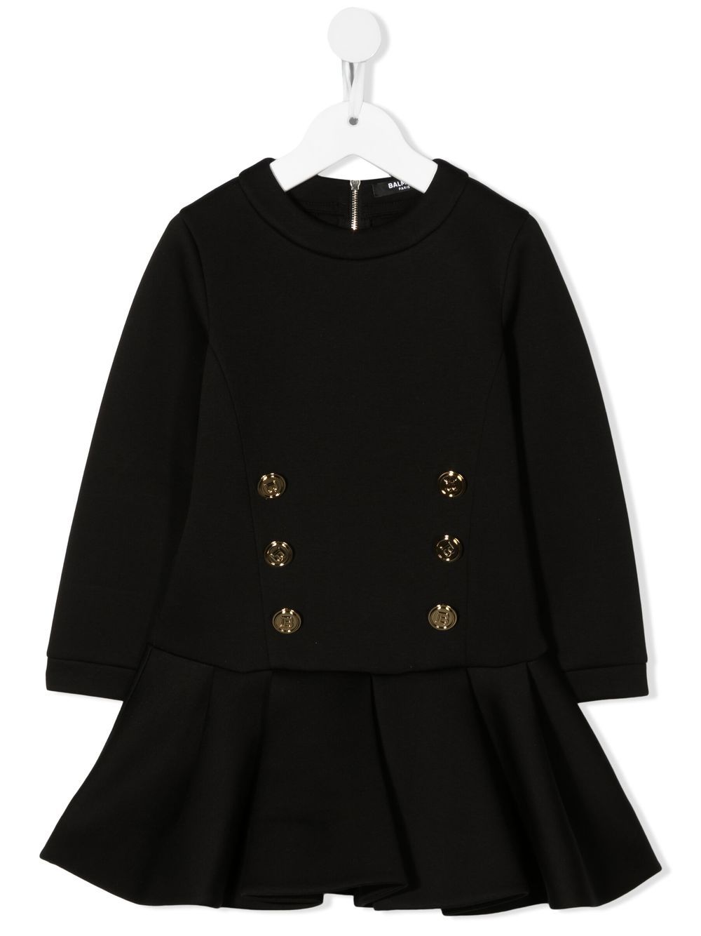 Round neck casual dress - Black