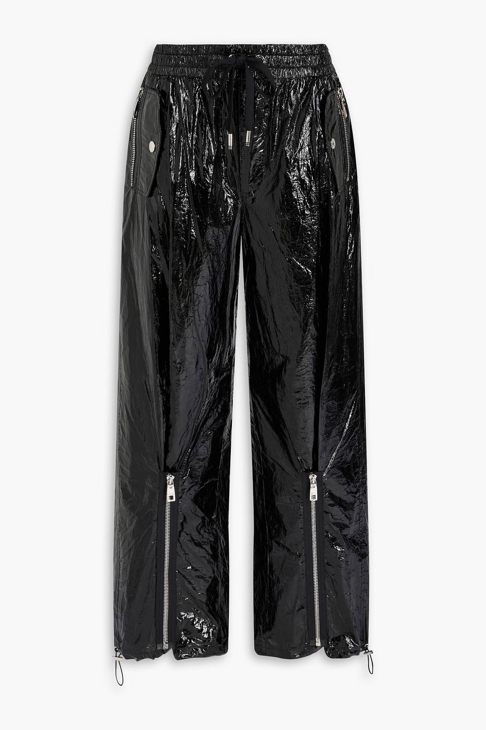 Crinkled wide-leg pants - Black - IT 42