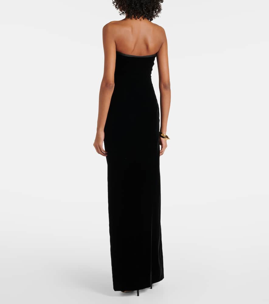 Strapless velvet gown