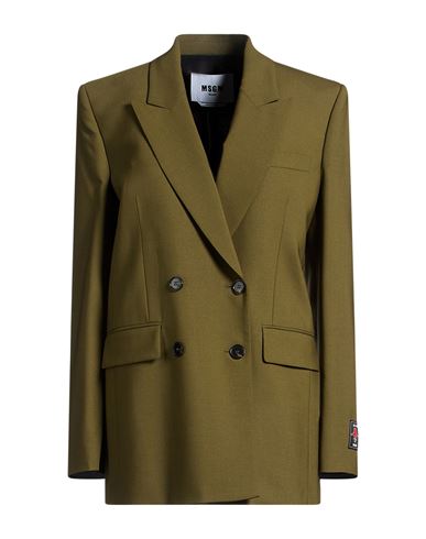Woman Blazer Military green Size 6 Virgin Wool, Elastane