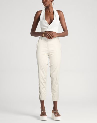 Woman Pants Beige Size 6 Cotton, Elastane