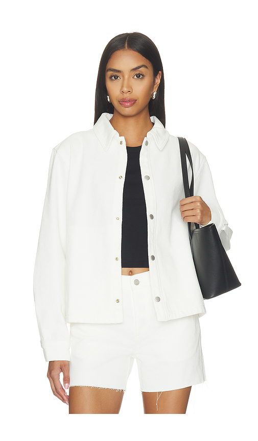 Still Here Coach Jacket in Ivory. XS. Also in S, M, L, XL/1X, XXL/2X