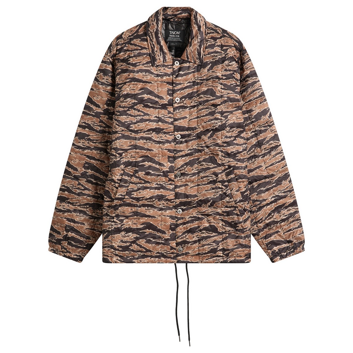 Men's Down Coach Jacket Black/Gold Tiger Camo