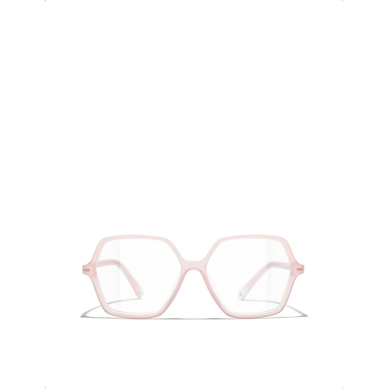 Mens Pink Square Eyeglasses