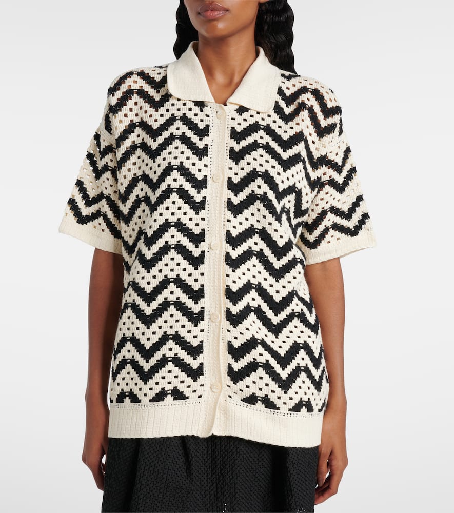 Anais crochet cotton polo shirt