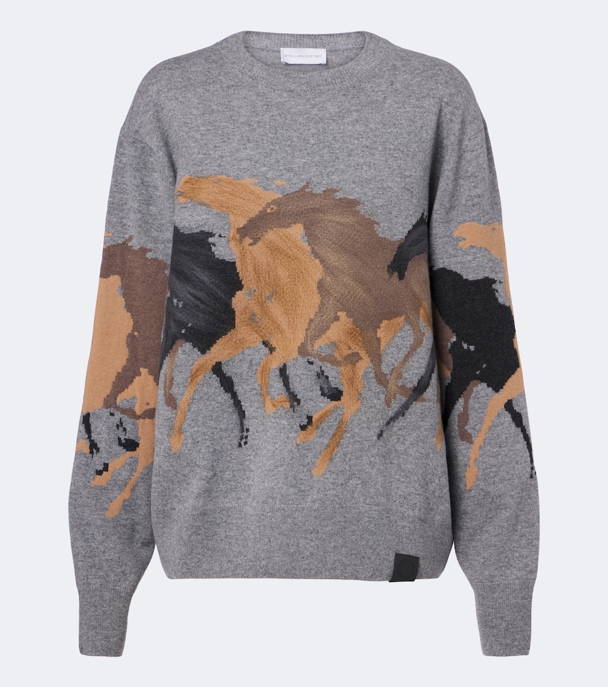 Intarsia virgin wool sweater