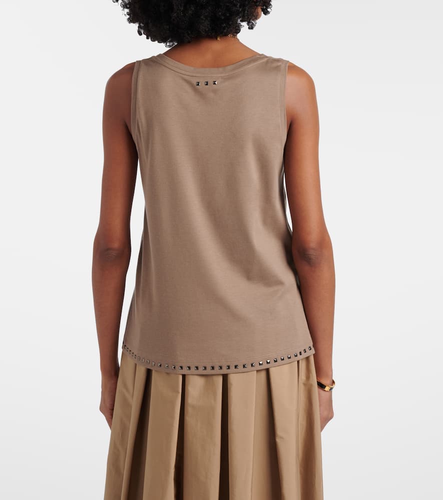 Furetto embellished cotton-blend tank top