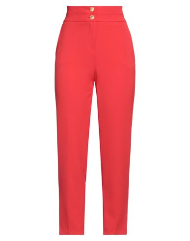 Woman Pants Red Size 2 Polyester, Elastane
