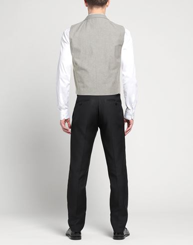 Man Tailored Vest Grey Size 40 Linen