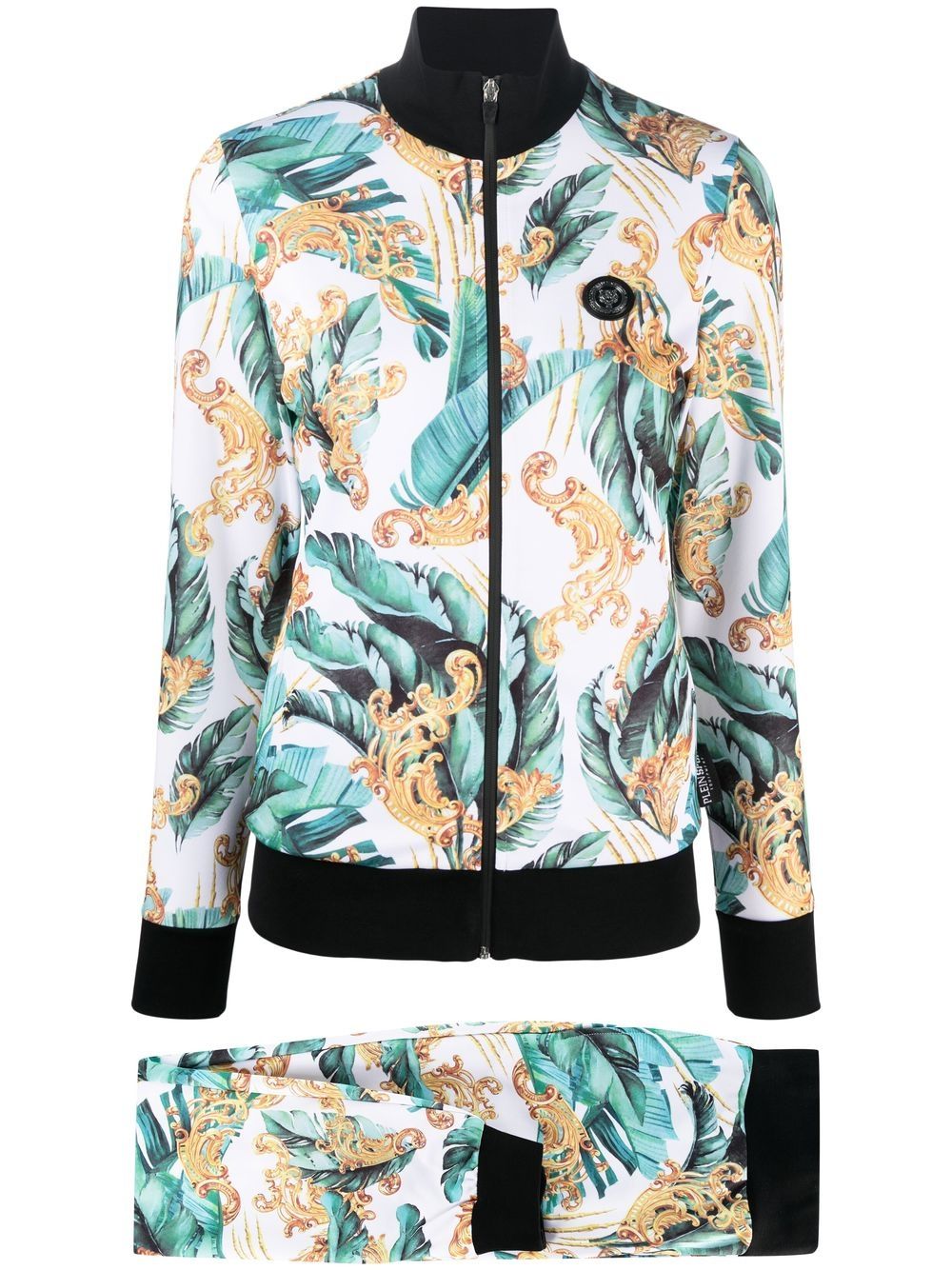 Floral-print track pants - Green