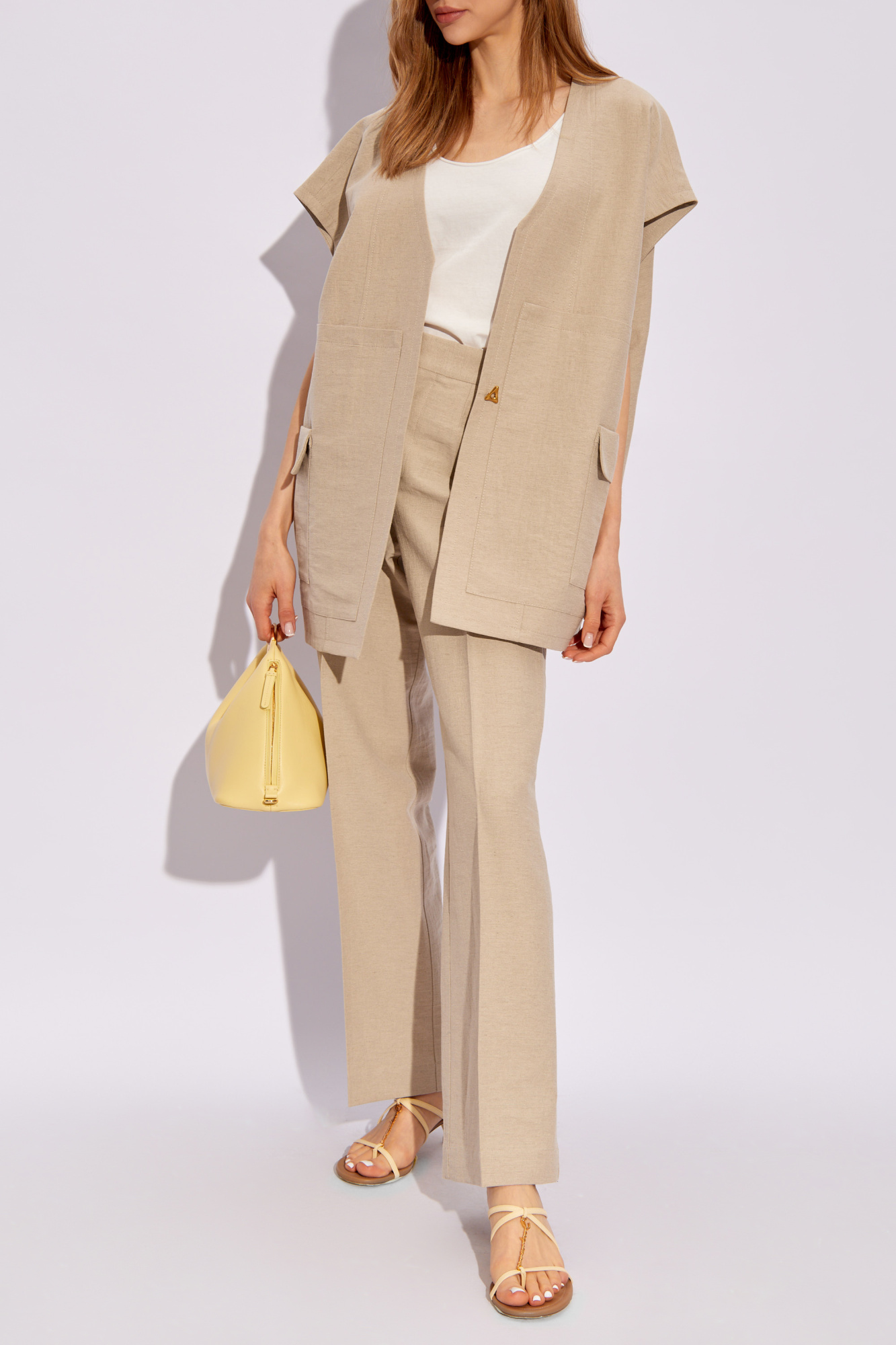 'Dene' Pleat-front Trousers, Women's, Beige