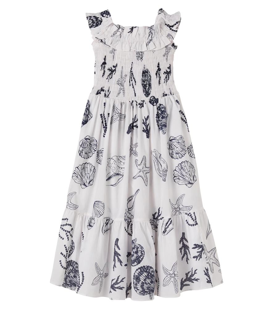 Suzanne printed ruffled cotton dress