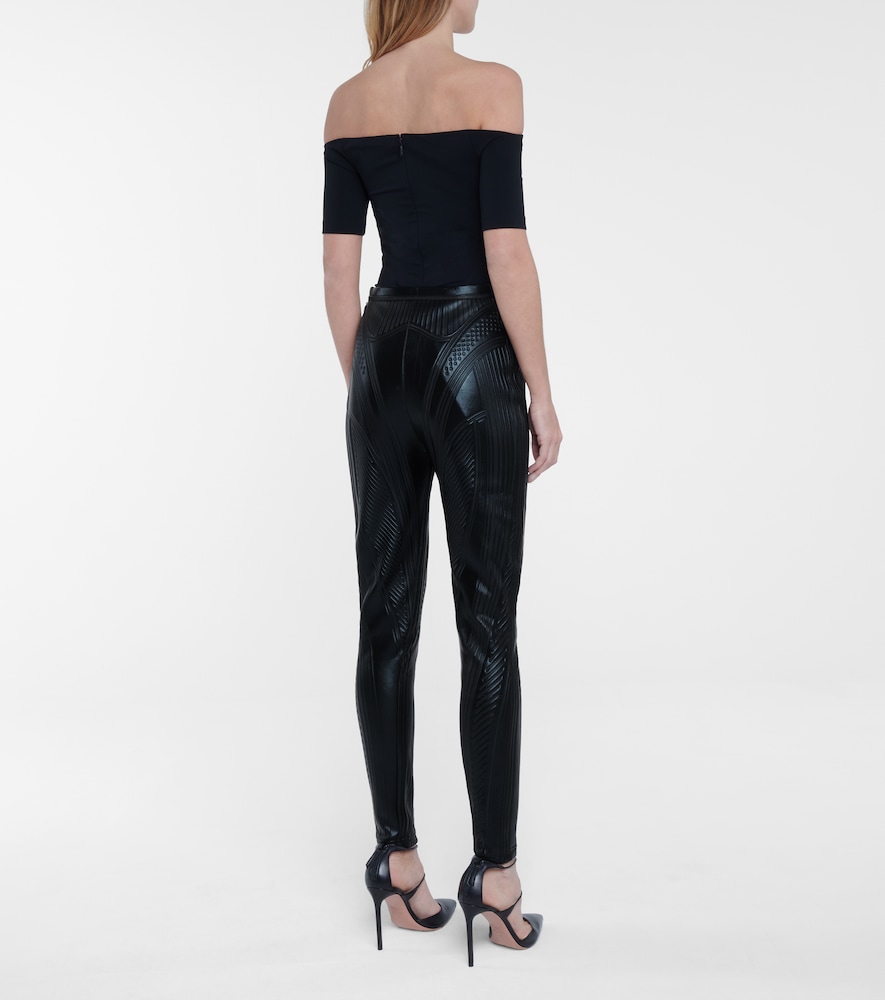 Embossed scuba leggings