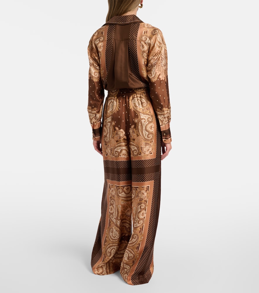 Luna paisley silk palazzo pants