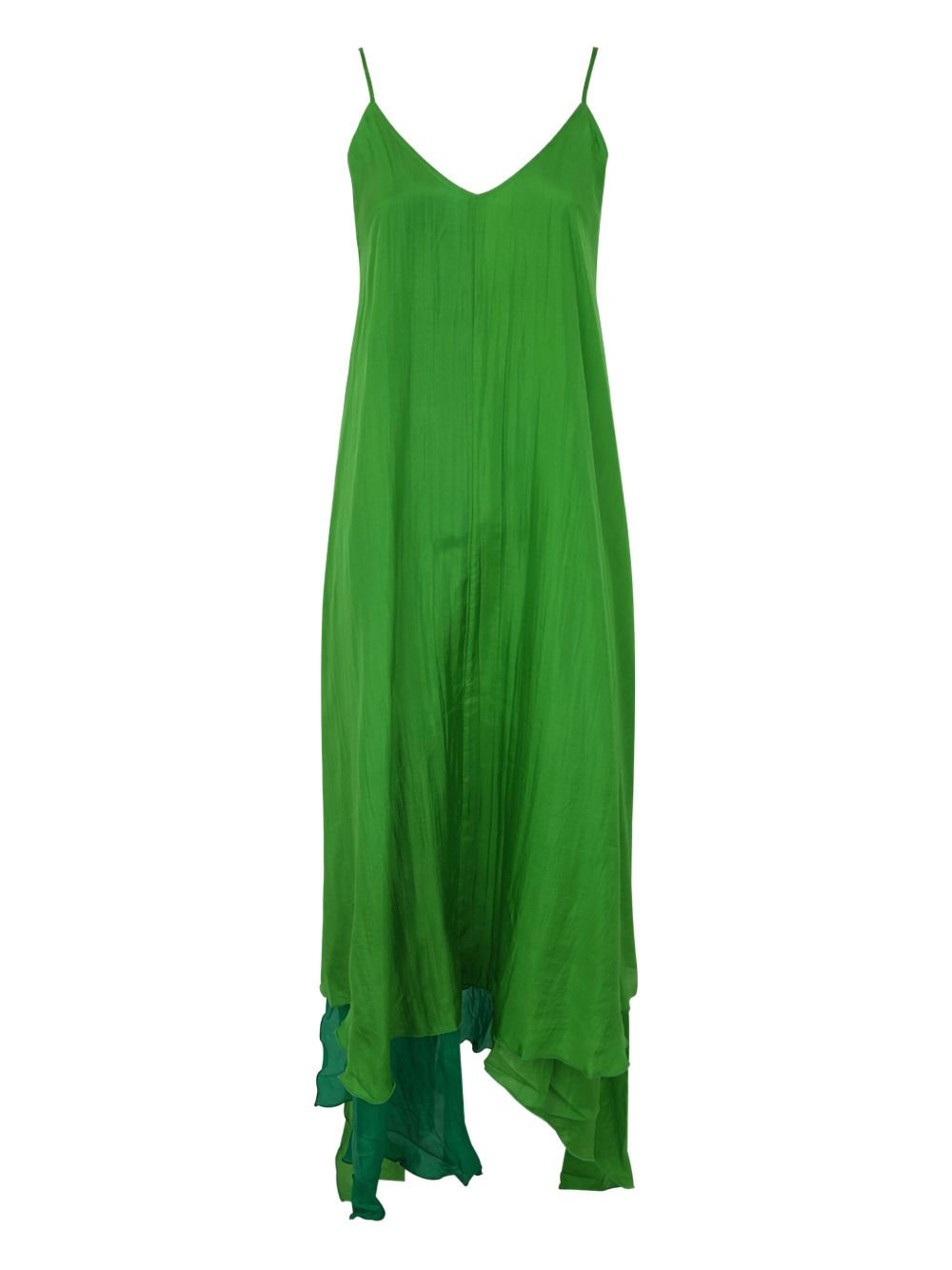 Asymmetric layered dress - Green