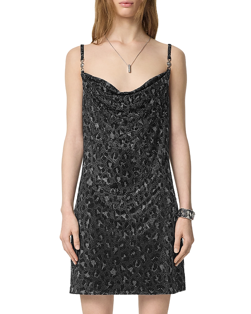Leopard-print mini dress - Black