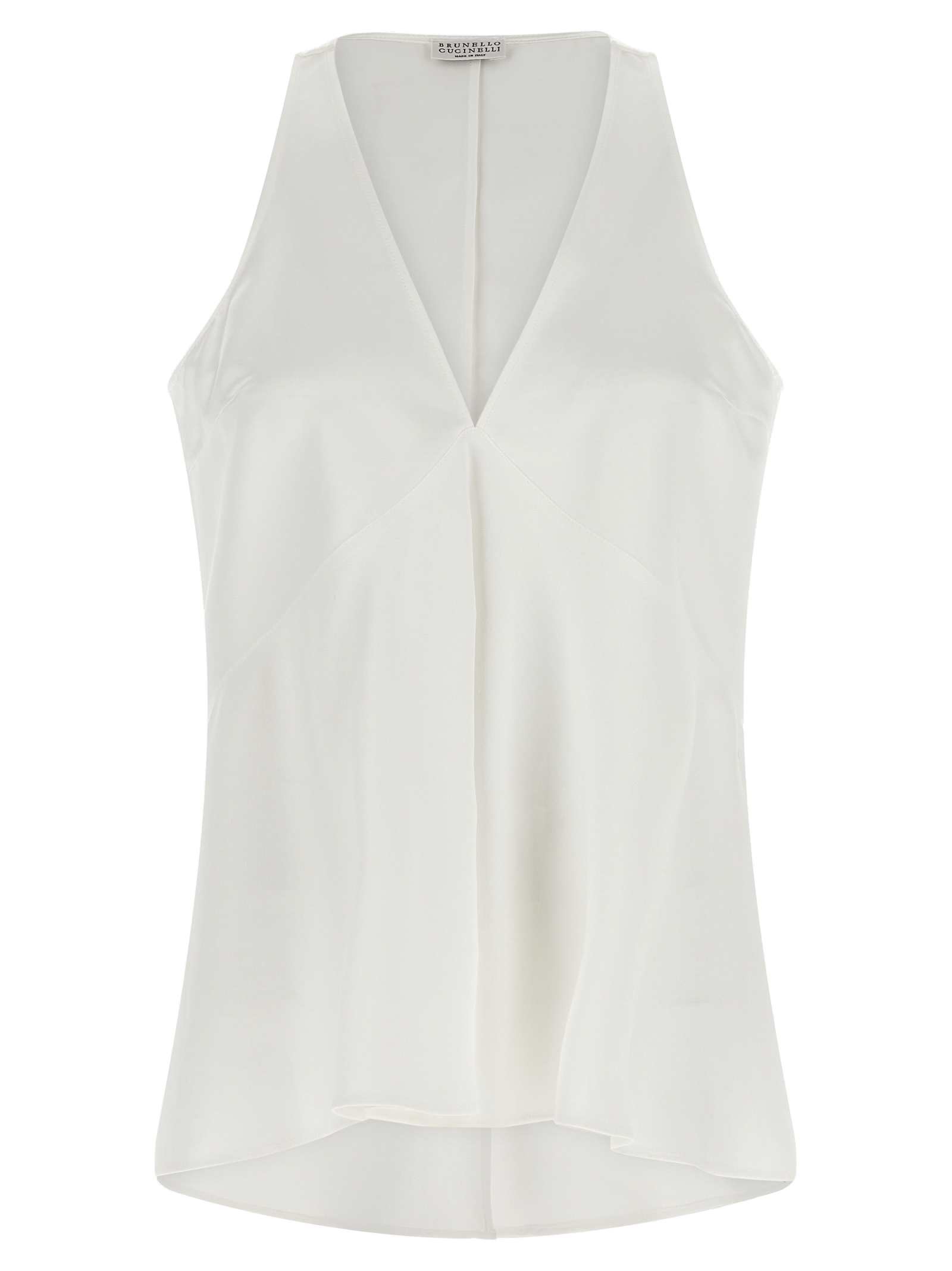 Cotton-Silk Blend Tank Top — White