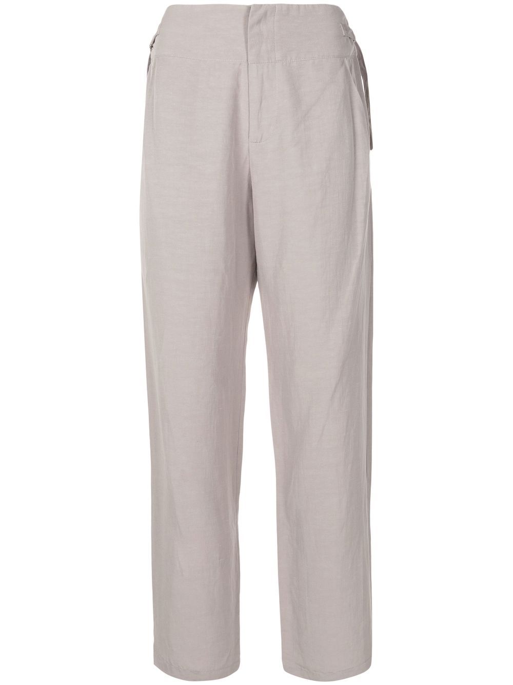 High-waisted straight-leg trousers - Grey