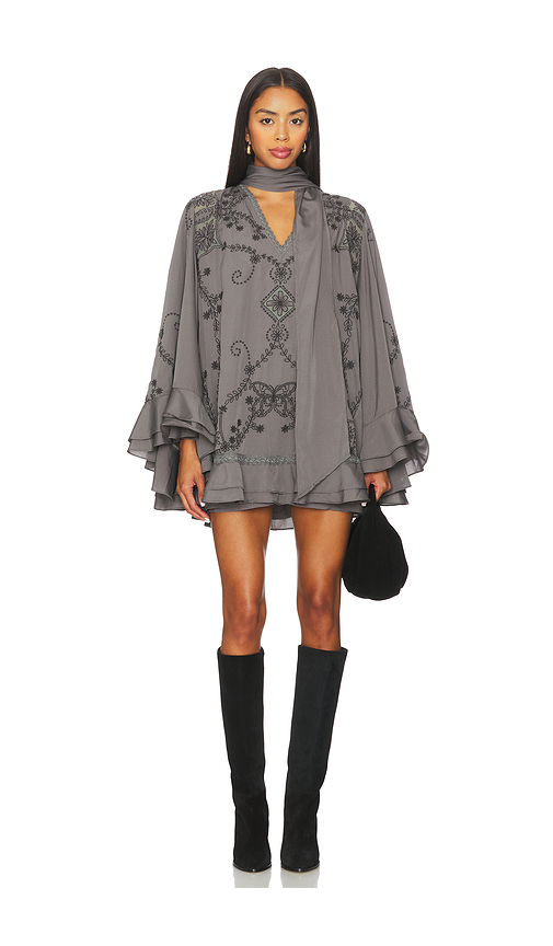 Free People Bali September Sun Mini Dress in Charcoal Grey. S also in