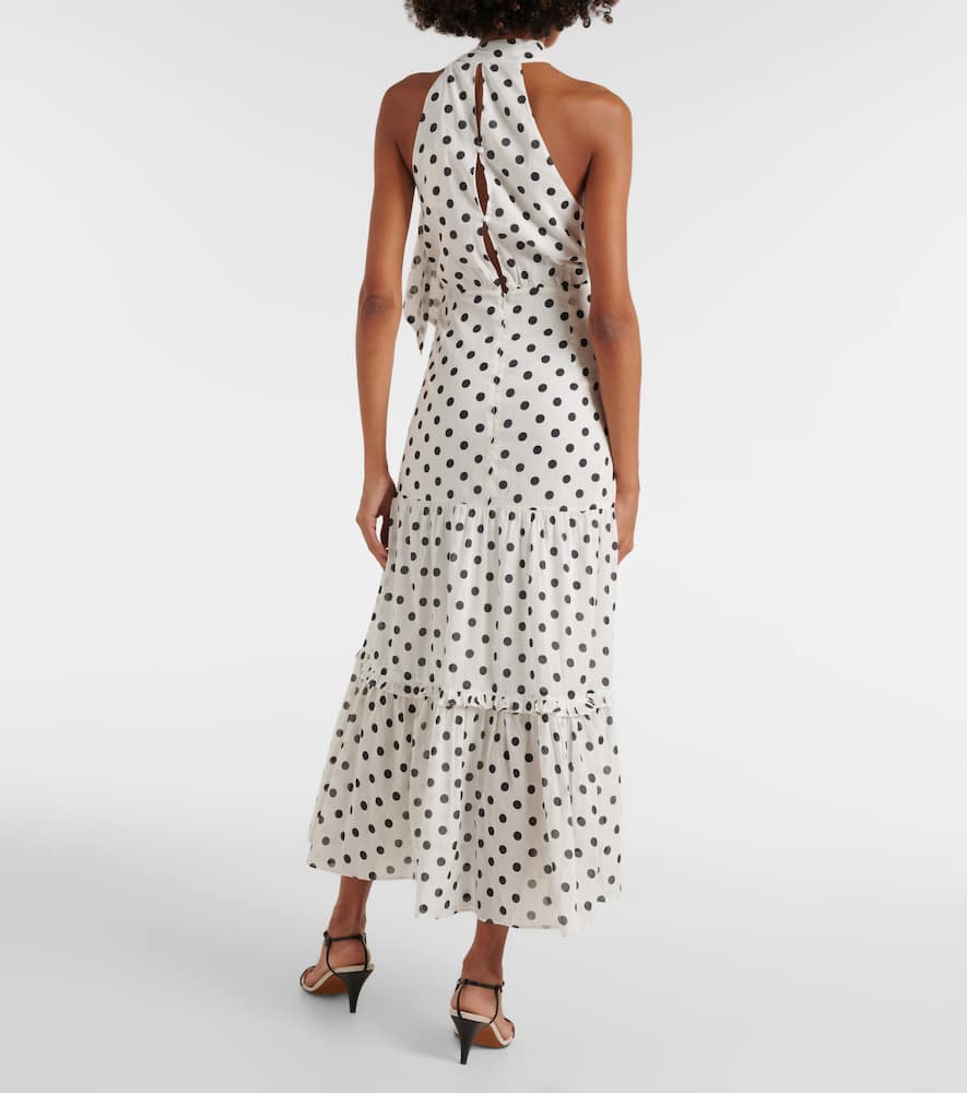 Rixo Eleanor halterneck cotton midi dress