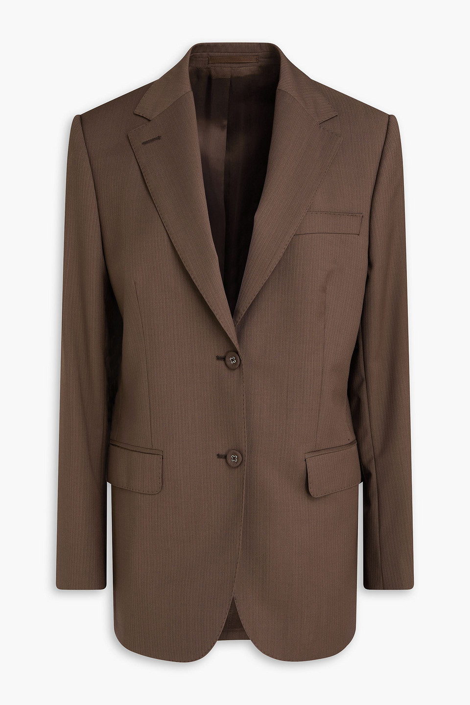 Giovanni herringbone wool blazer - Brown - FR 36