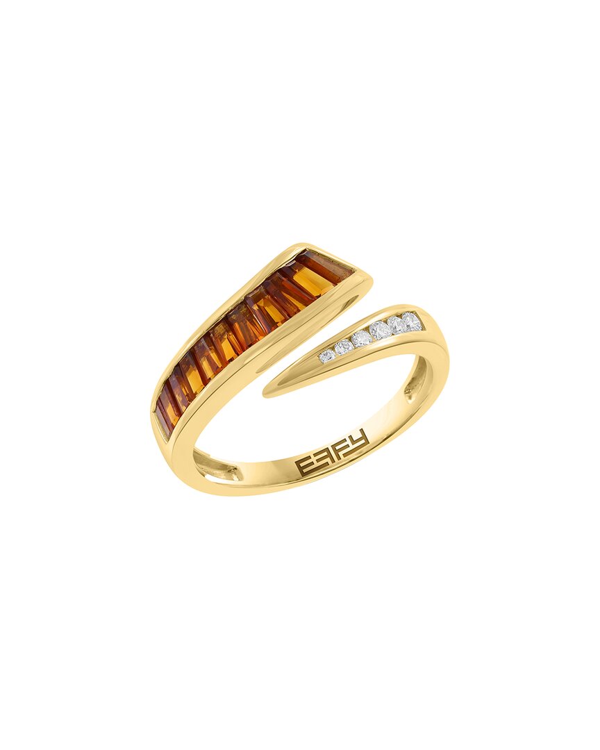 14K 0.90 ct. tw. Diamond & Citrine Ring