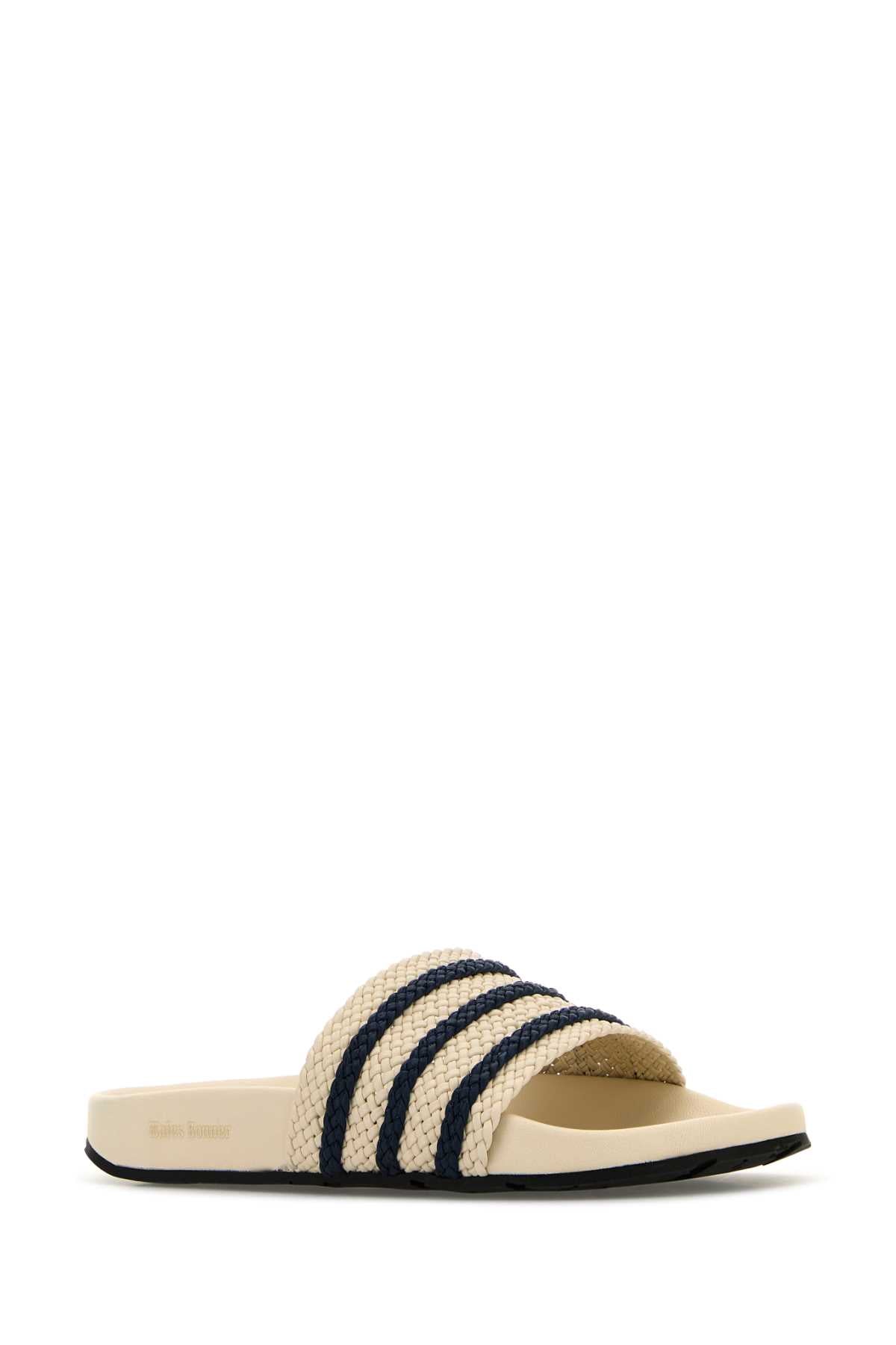 Wales Bonner X Adidas Ivory Leather Wales Bonner X Adidas Adilette Slippers