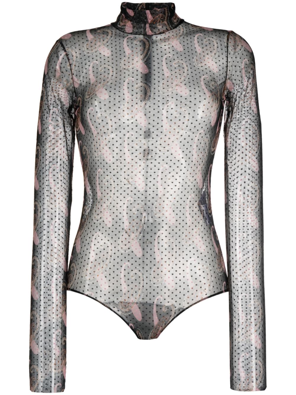 Paisley-print bodysuit - Black
