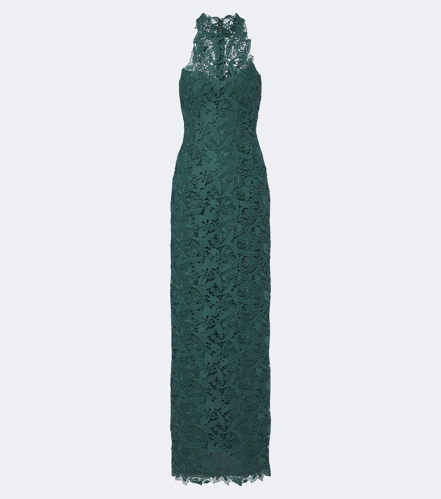 Halterneck lace gown