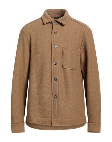 Man Shirt Camel Size XL Virgin Wool