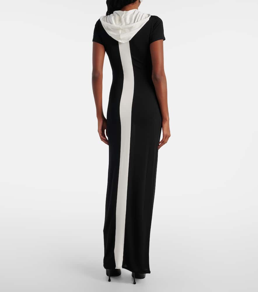 Paneled jersey maxi dress