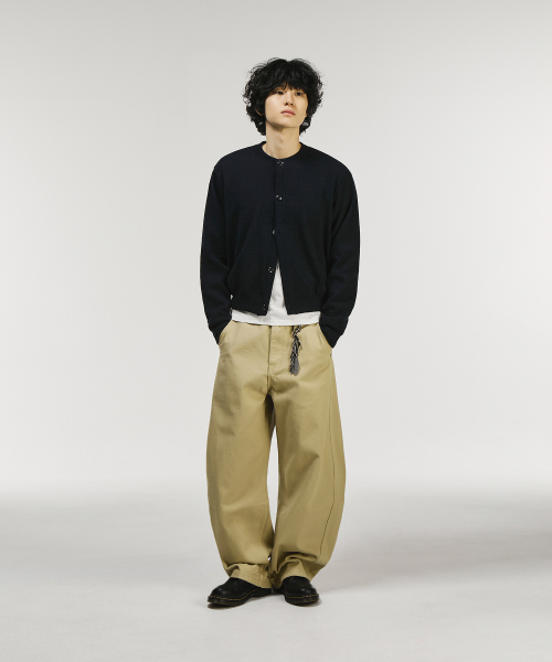 Curved Side Panel Cotton Pants