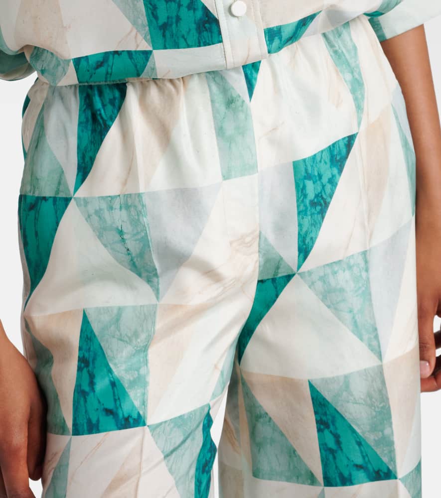 Thoresby printed silk wide-leg pants