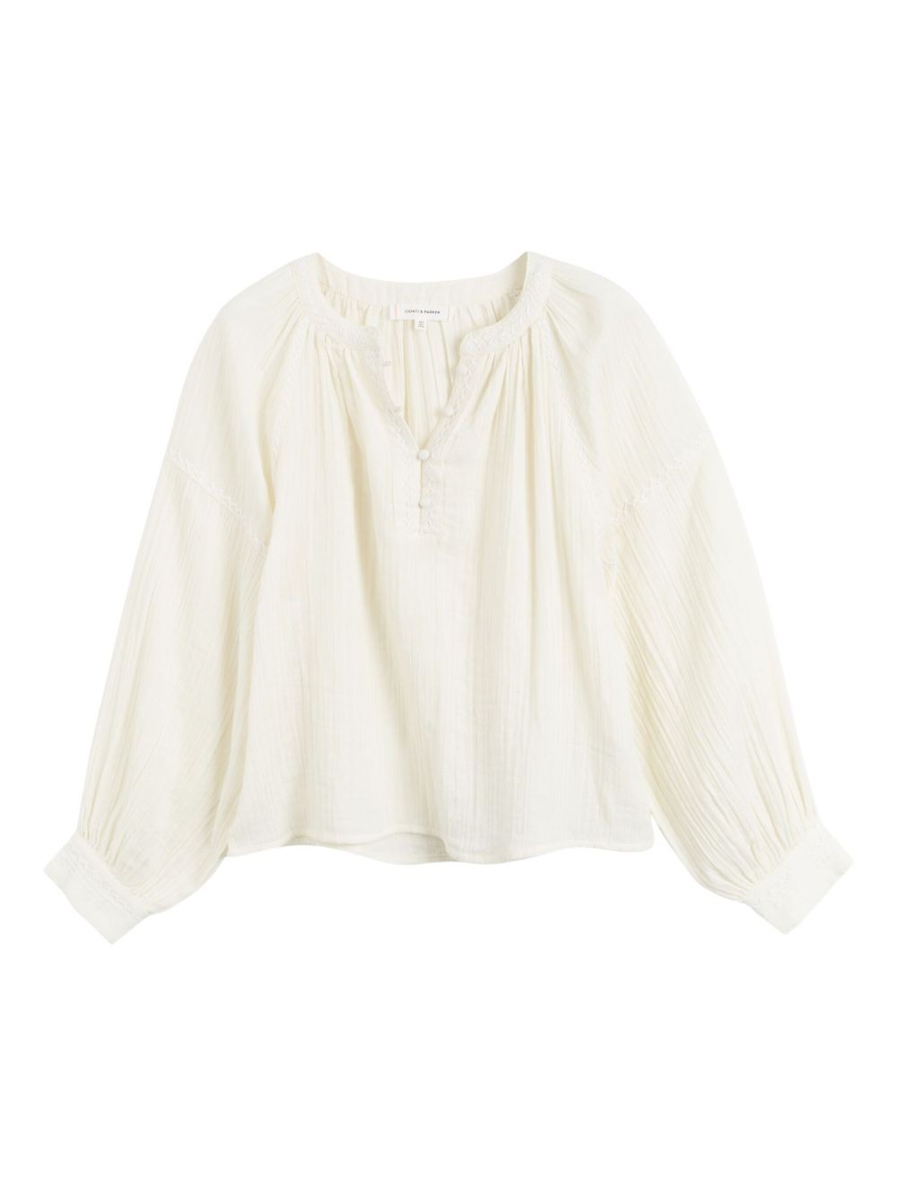 St. Tropez embroidered-detail blouse - Neutrals