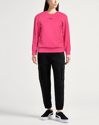 Ea7 Woman Sweatshirt Fuchsia Size L Polyester, Cotton