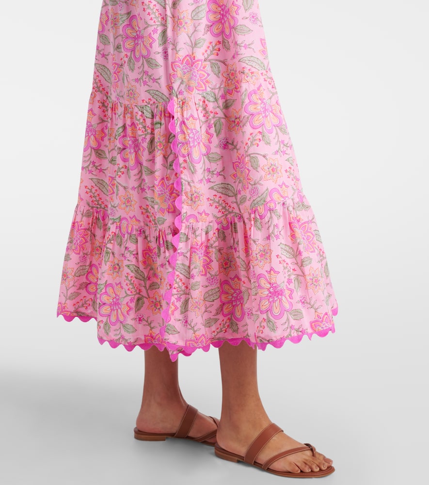 Floral printed cotton maxi dress