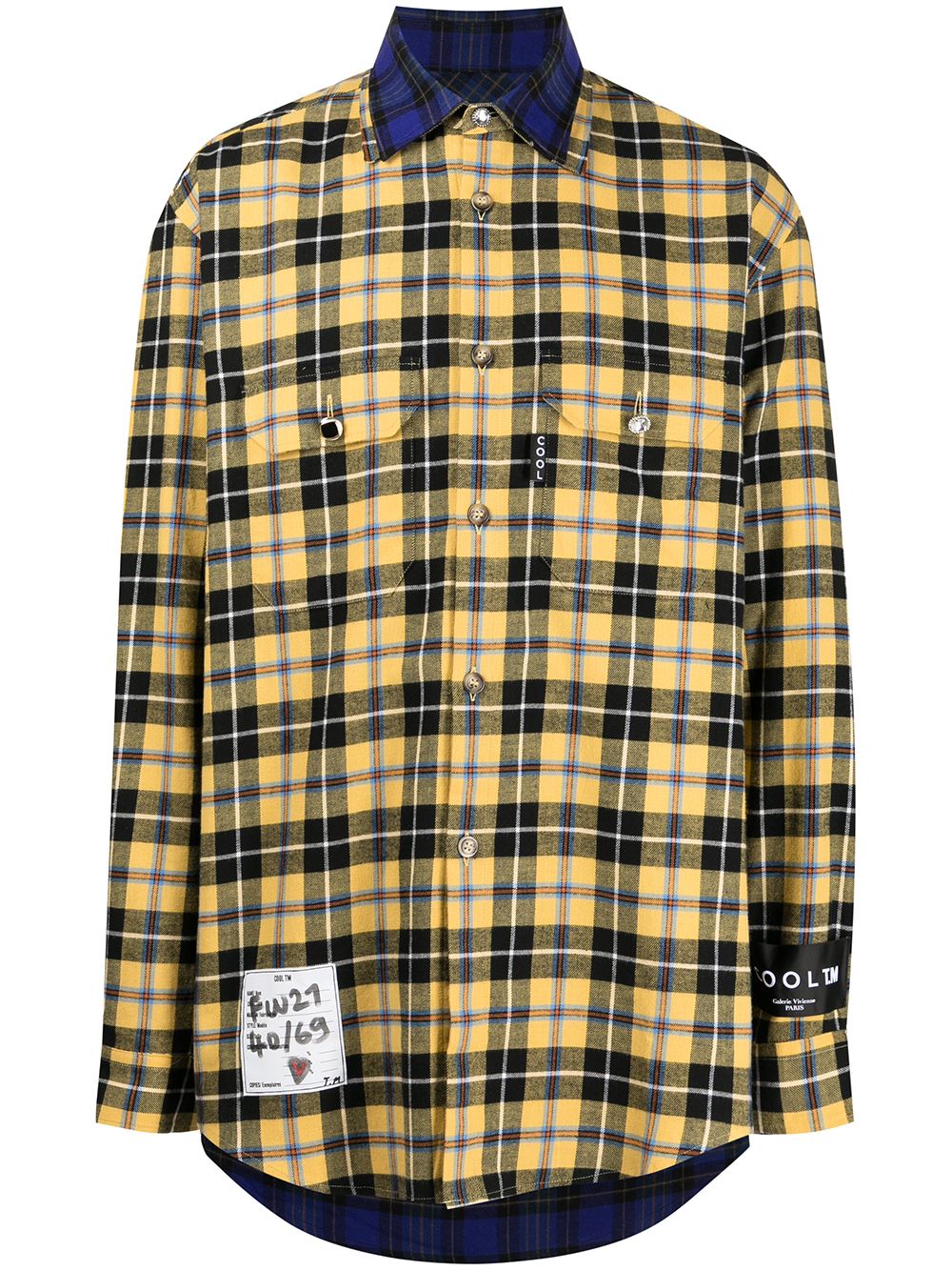 Plaid-check print shirt - Yellow