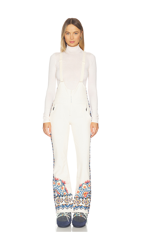 Whitespace x FARM Rio High Waisted Riding Bib Pant in Off White. M also in L