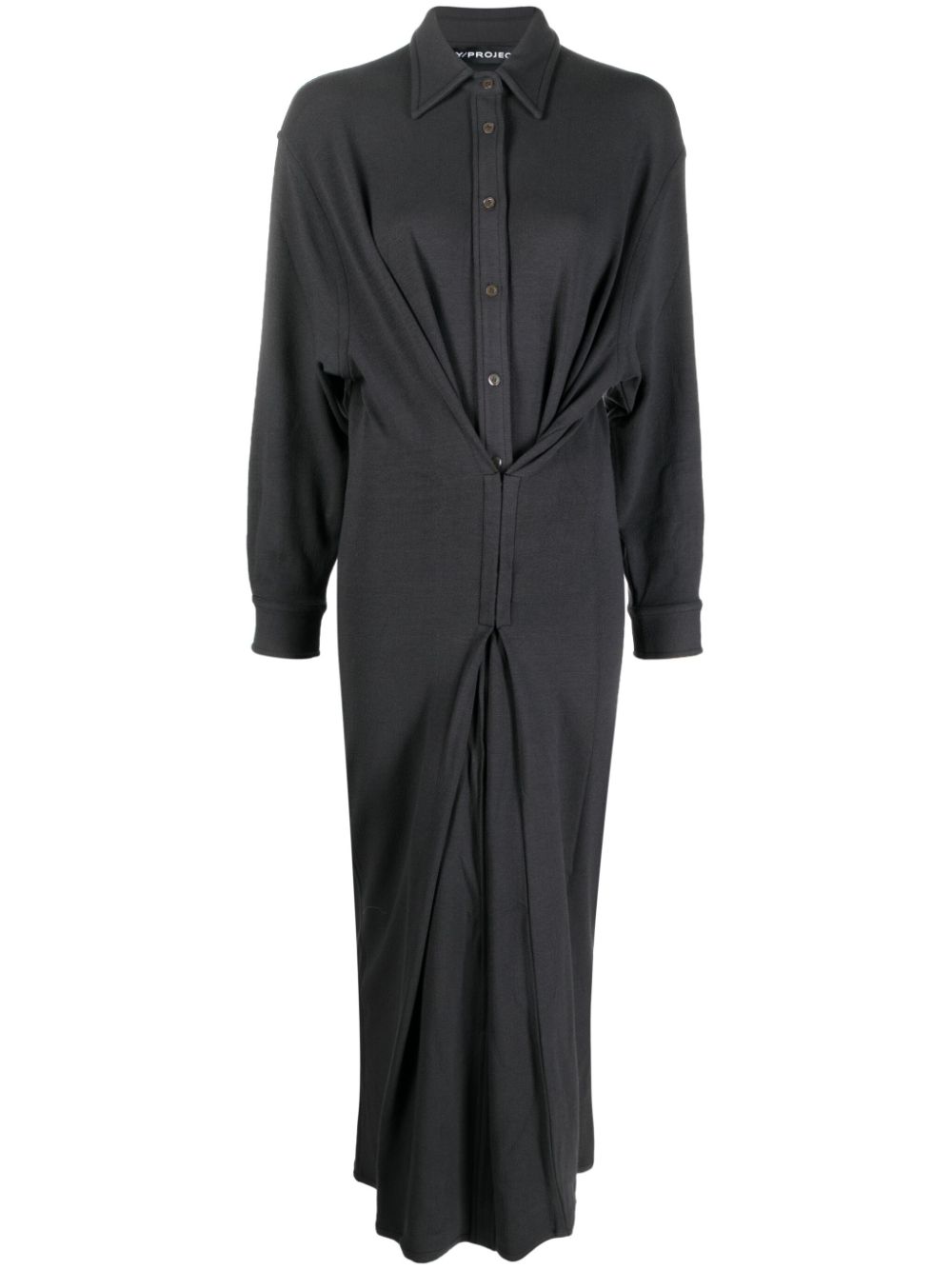 Hook-eye midi shirtdress - Grey
