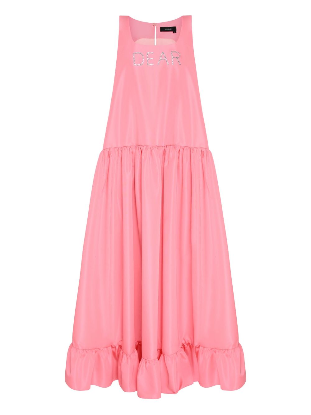 Satin tiered maxi dress - Pink