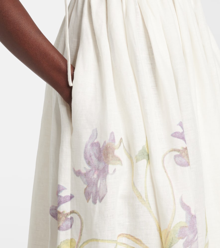 Floral linen maxi dress