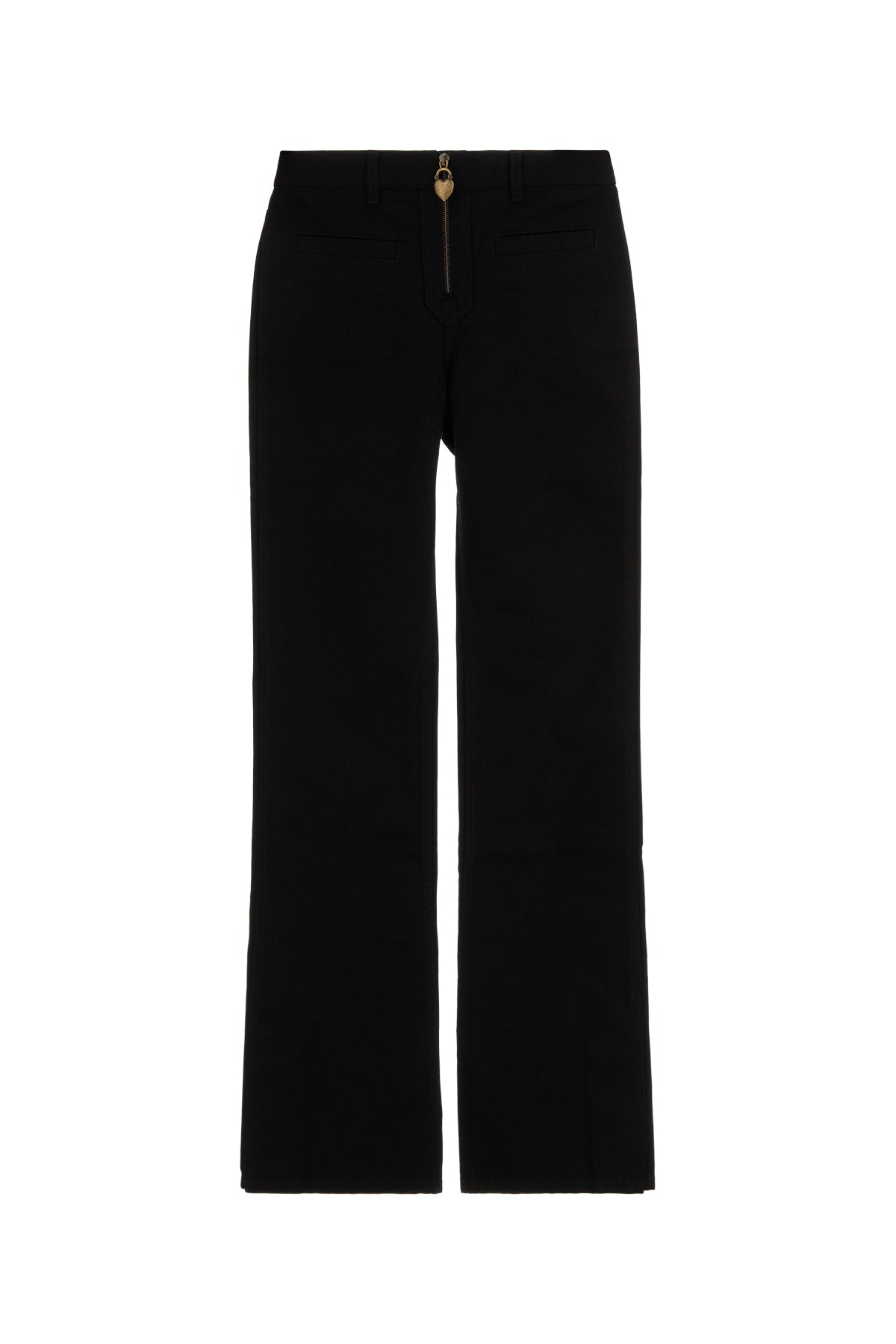 High-Waist Cotton Trousers — Black