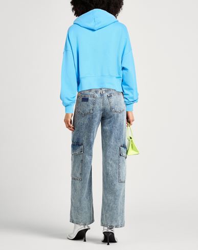 Woman Sweatshirt Sky blue Size M Cotton
