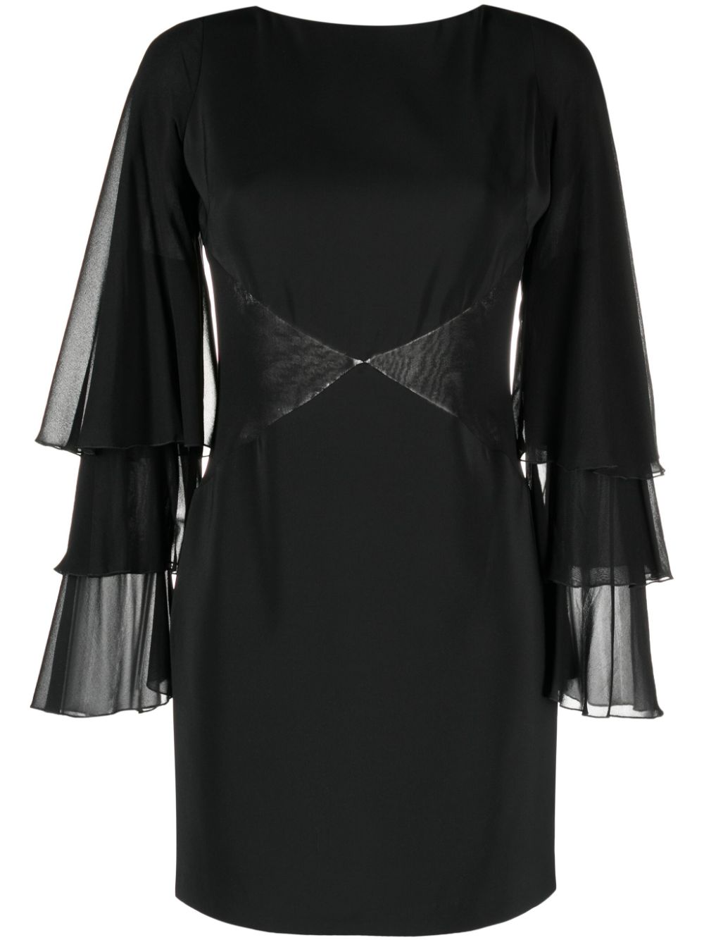 Open-back panelled minidress - Black