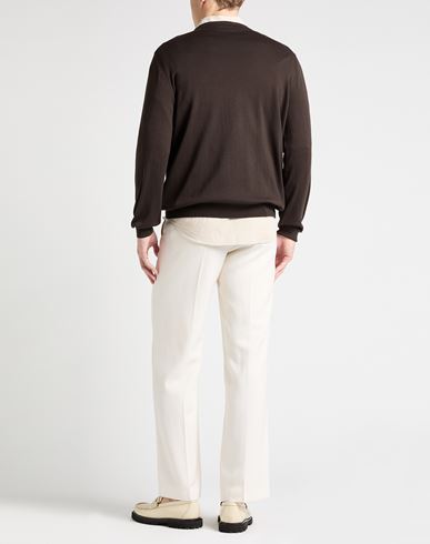 Rossopuro Man Sweater Dark brown Size 7 Cotton