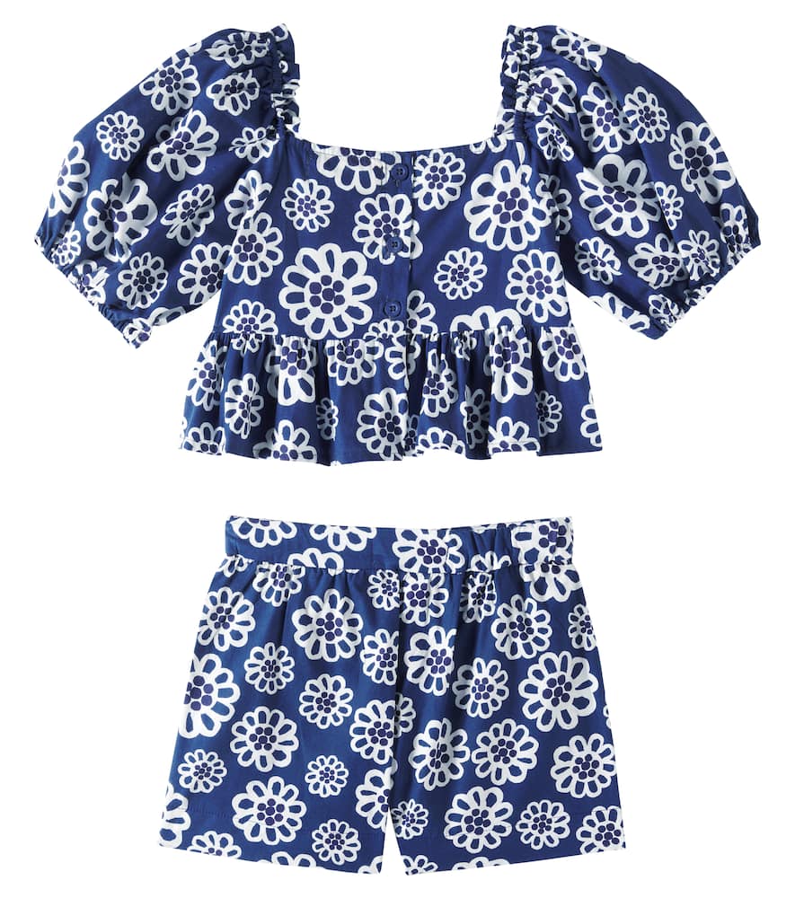 Fábula Floral cotton top and shorts set