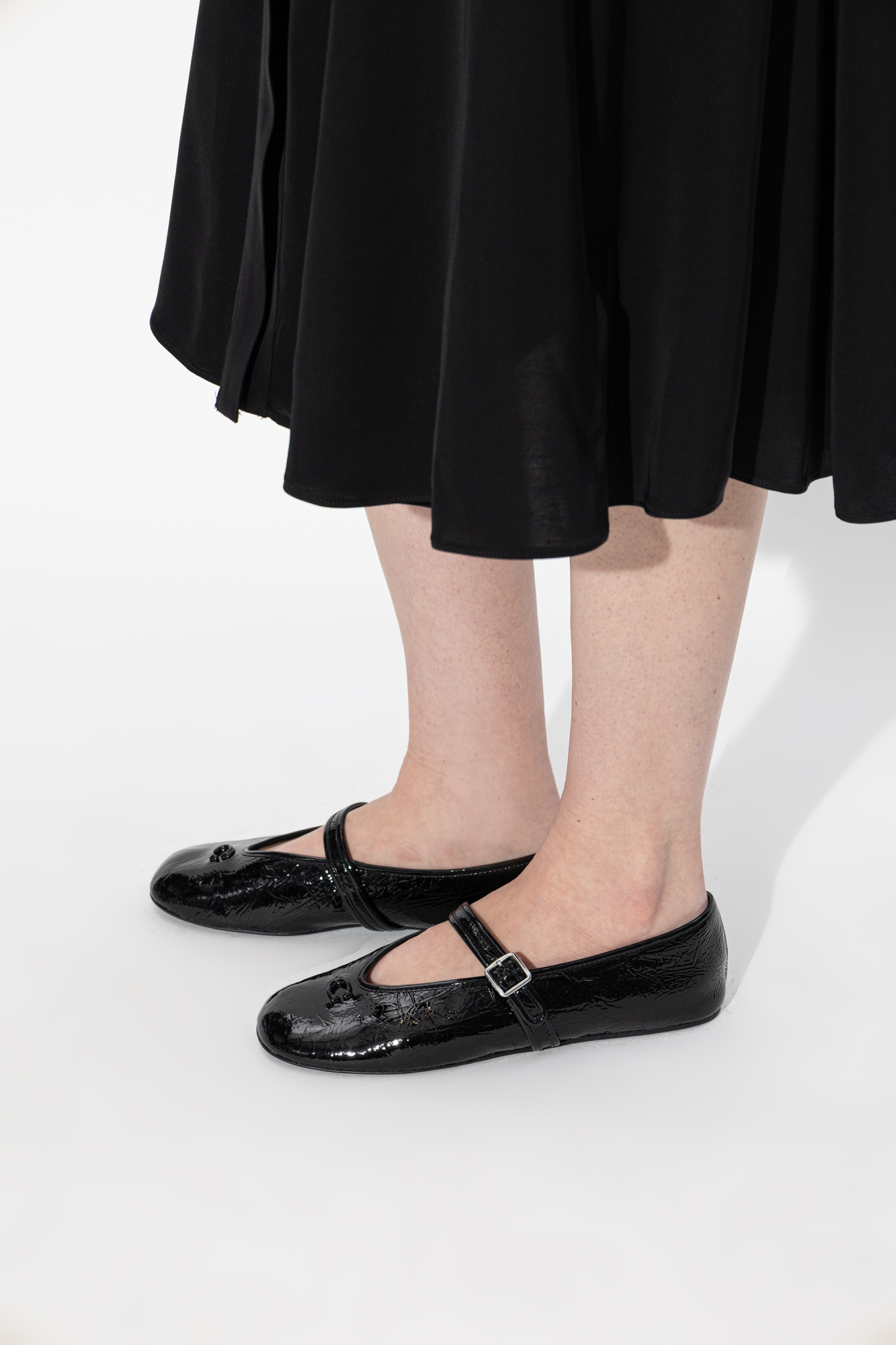 Ballet Flats "SCULPTED CRINKLE", Women's, Black
